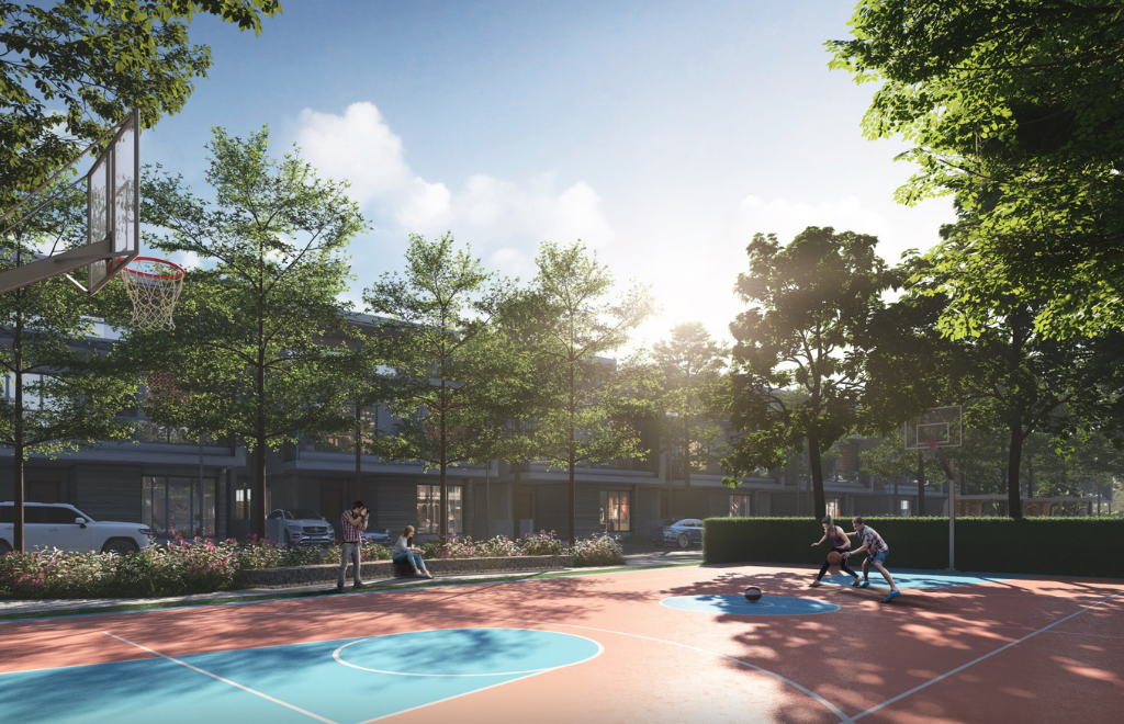 Open recreational spaces in villa community